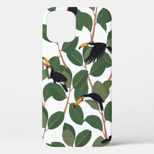 Funda Para iPhone 12 Pájaro loro tóxico con hojas de palma ficticia sin