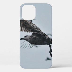 FUNDA PARA iPhone 12 PÁJARO NEGRO Y BLANCO