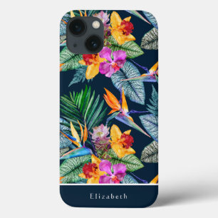 Funda Para iPhone 13 Pájaro Tropical De Paraíso Y Orquídea