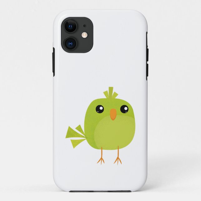 Funda De Case-Mate Para iPhone Pájaro Verde de Dibujos Animados (Reverso)
