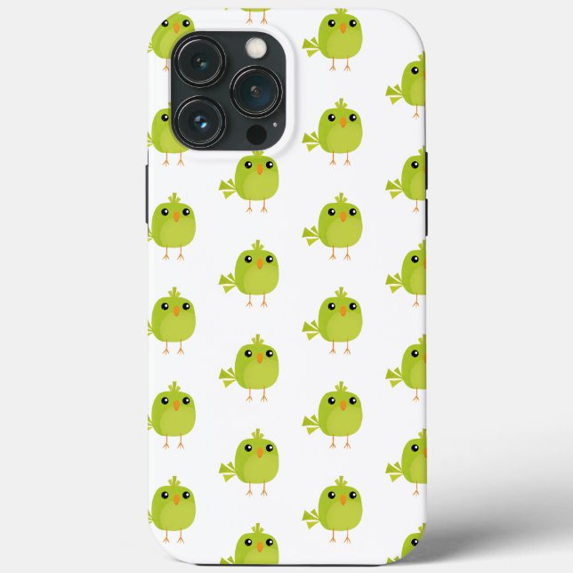 Funda De Case-Mate Para iPhone Pájaro Verde Dibujos Animados   (Reverso )