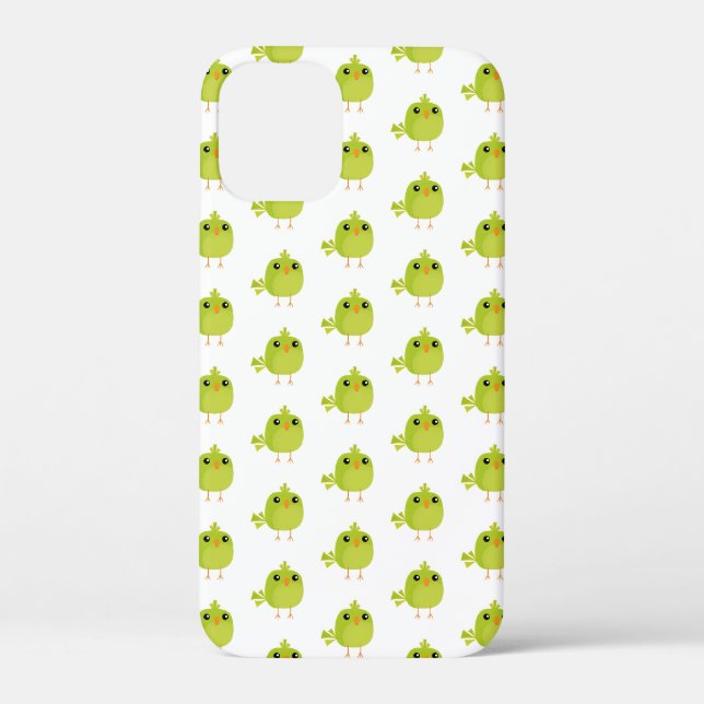 Funda De Case-Mate Para iPhone Pájaro Verde Dibujos Animados   (Reverso )