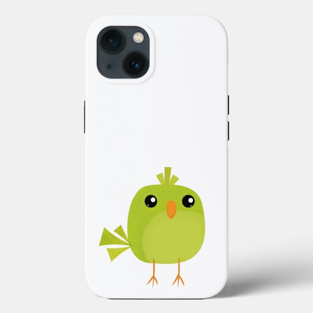 Funda De Case-Mate Para iPhone Pájaro Verde Dibujos Animados   (Reverso )