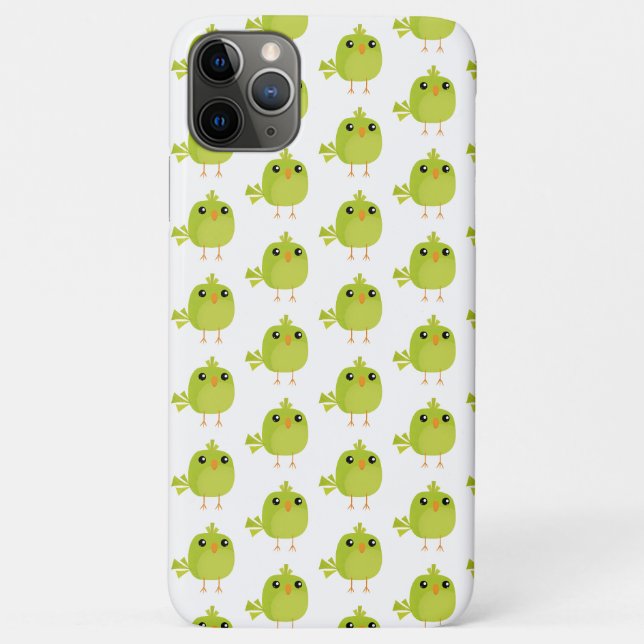 Funda De Case-Mate Para iPhone Pájaro Verde Dibujos Animados   (Reverso)