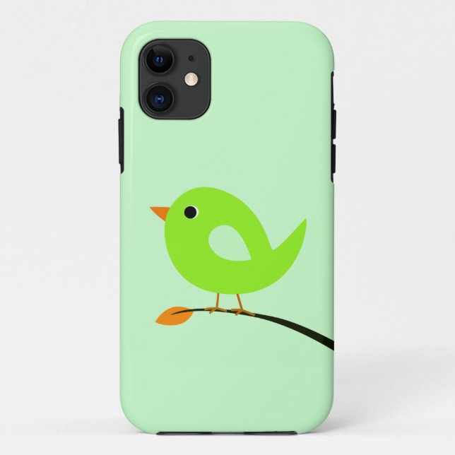 Funda De Case-Mate Para iPhone Pájaro verde en rama (Reverso)
