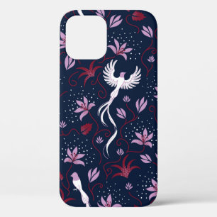 Funda Para iPhone 12 pájaro vintage paradisíaco sin fisuras patrón de r