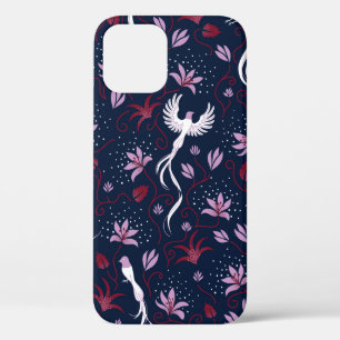 Funda Para iPhone 12 pájaro vintage paradisíaco sin fisuras patrón de r