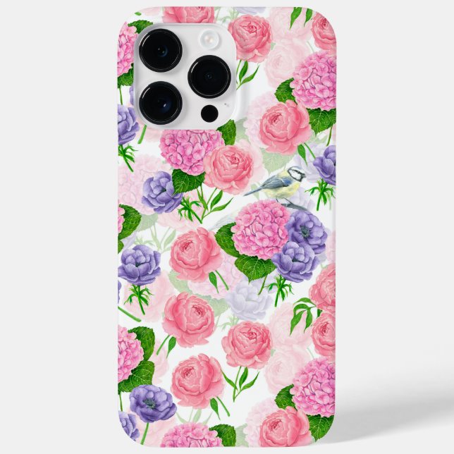 Funda De Case-Mate Para iPhone Pájaro y flores (Reverso)