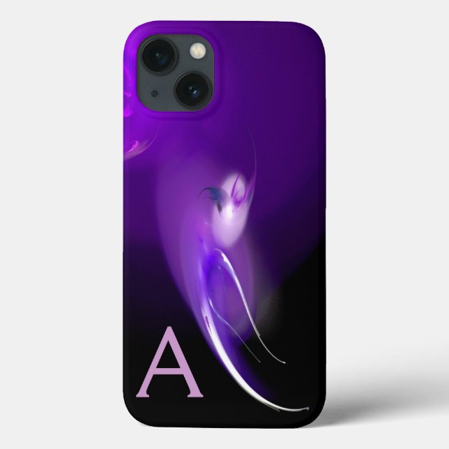 FUNDA DE Case-Mate PARA iPhone PÁJAROS CLAROS EN MONOGRAMA PURPLE (Reverso)