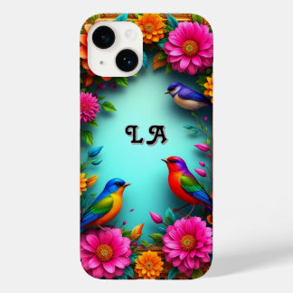 Funda Para iPhone 14 De Case-Mate Pájaros Coloridos Encaramados Entre Flores Vivas