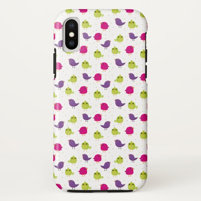 Funda De Case-Mate Para iPhone Pájaros coloridos lindos (Reverso)