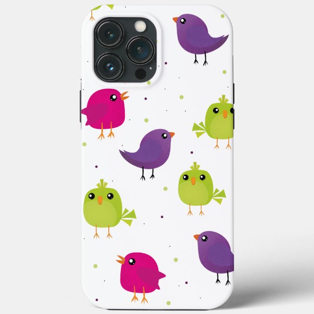Funda De Case-Mate Para iPhone Pájaros coloridos lindos   (Reverso )