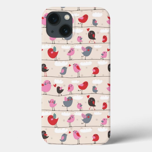 Funda De Case-Mate Para iPhone Pájaros en amor (Reverso)
