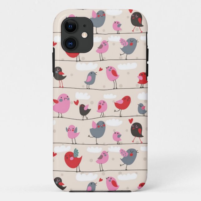 Funda De Case-Mate Para iPhone Pájaros en amor (Reverso)