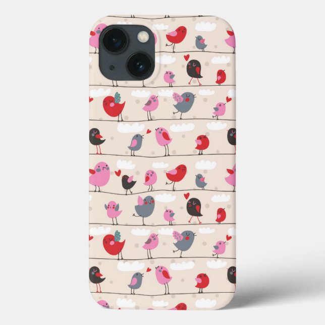 Funda De Case-Mate Para iPhone Pájaros en amor (Reverso)