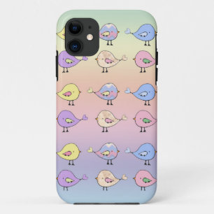 Funda Para iPhone 11 Pájaros Pastel Lindos