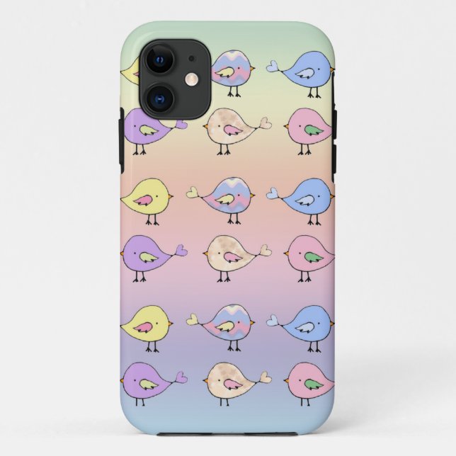 Funda De Case-Mate Para iPhone Pájaros Pastel Lindos (Reverso)