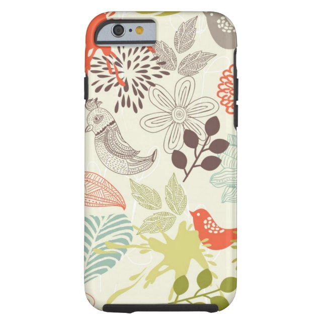Funda De Case-Mate Para iPhone pájaros y flores (Reverso)