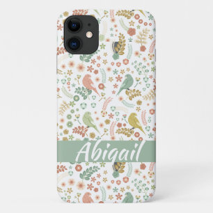 Funda Para iPhone 11 Pájaros y Ramas Personalizados Shabby