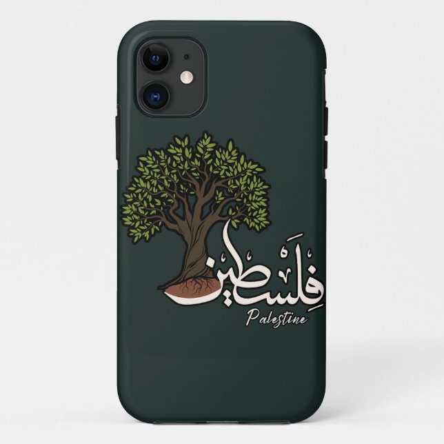 Funda De Case-Mate Para iPhone Palabra árabe palestina con olivo palestino (Reverso)