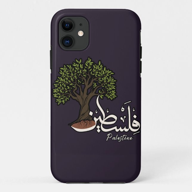 Funda De Case-Mate Para iPhone Palabra árabe palestina con olivo palestino (Reverso)