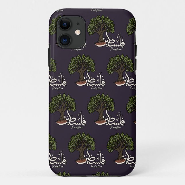 Funda De Case-Mate Para iPhone Palabra árabe palestina con olivo palestino (Reverso)