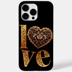 Funda Para iPhone 14 Pro Max De Case-Mate Palabra de amor con corazón rosa filigresco románt