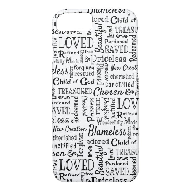 Funda De Case-Mate Para iPhone Palabras cristianas de afirmación (Reverso)