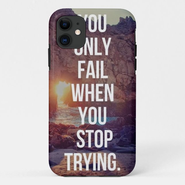 Funda De Case-Mate Para iPhone Palabras inspiradoras: fallan cuando dejas de trat (Reverso)