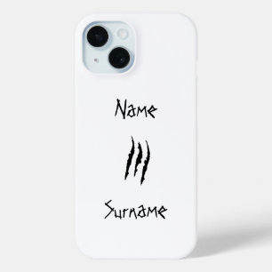 Funda Para iPhone 15 Palanca de arañazos de horror nombre personalizado