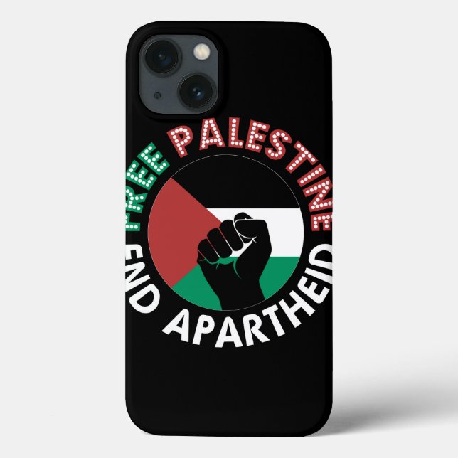 Funda De Case-Mate Para iPhone Palestina Libre termina con bandera del Apartheid  (Reverso)