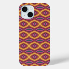 Funda Para iPhone 15 Paleta de colores bohemias Wavy Lattice Pattern Ar