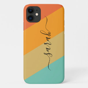 Funda Para iPhone 11 Paleta de colores retro vintage con nombre persona