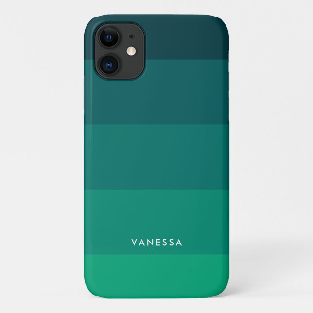 Funda De Case-Mate Para iPhone Paleta de franjas verdes (Reverso)