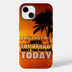 Funda Para iPhone 14 De Case-Mate Palm beach ocean sunset frase motivadora