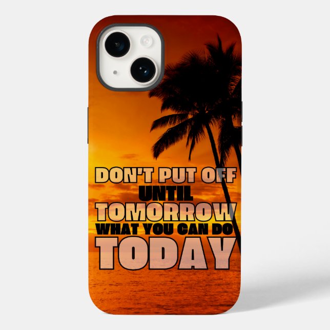 Funda De Case-Mate Para iPhone Palm beach ocean sunset | frase motivadora (Reverso )