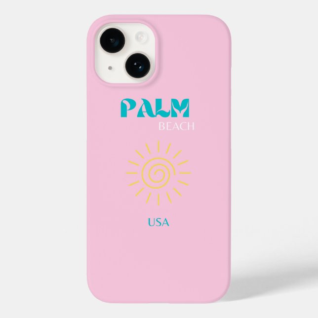 Funda De Case-Mate Para iPhone Palm Beach, Preppy, Preppy Art, Pink (Reverso )