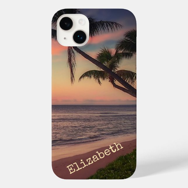 Funda De Case-Mate Para iPhone Palm de sol de playa Adorable (Reverso )