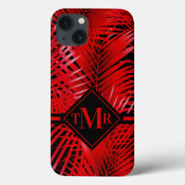 Funda Para iPhone 13 Palm Roja Monogramada