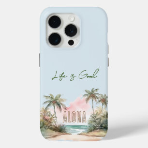 Funda Para iPhone 15 Pro Palm Trees Playa Tropical de Aloha