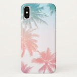 Funda Para iPhone X Palm Trees Vintage De La Playa<br><div class="desc">Funda de playa de estilo vintage iPhone X con palmeras tropicales al atardecer.</div>