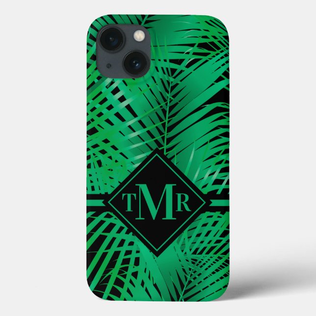 Funda De Case-Mate Para iPhone Palm Tropical Monogramada (Reverso)