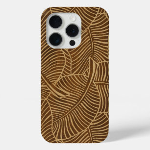 Funda Para iPhone 15 Pro Palma de cebra hawaiana tropical madera falsa