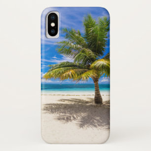 Funda Para iPhone X Palma en la playa blanca de la arena
