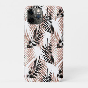 Funda Para iPhone 11 Pro Palma Tropical de Hoja Dorada Negra Hawaiana
