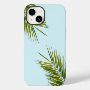 Funda Para iPhone 14 De Case-Mate Palma Tropical Verde en Azul Claro