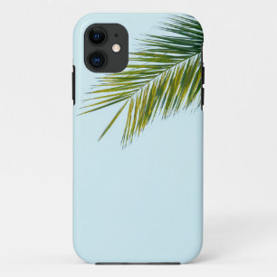 Funda Para iPhone 11 Palma Tropical Verde en Azul Claro