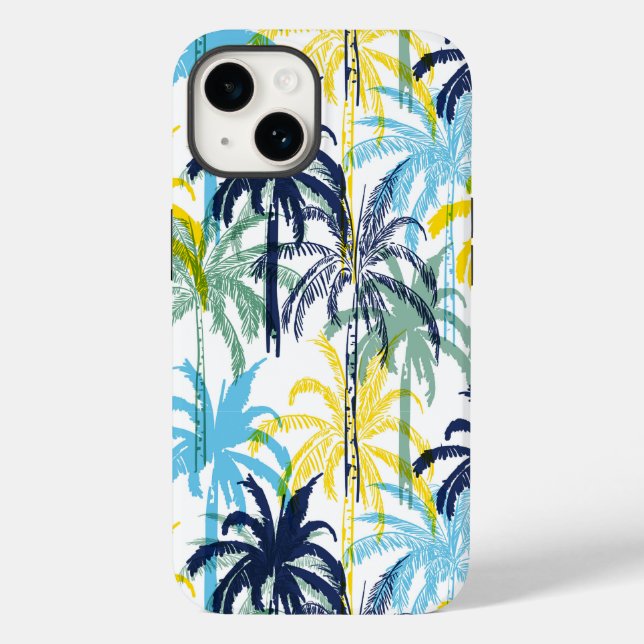 Funda De Case-Mate Para iPhone Palmas tropicales Imprimir Funda para iPhone 14 (Reverso )