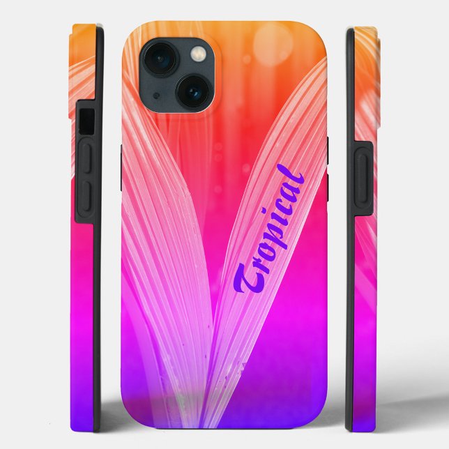 Funda De Case-Mate Para iPhone Palmas tropicales púrpura Naranja rosa brillante (Subido por el creador)