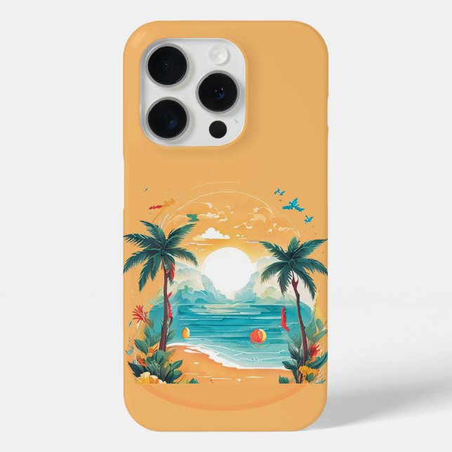 Funda De Case-Mate Para iPhone palmera de Sun Beach (Reverso )